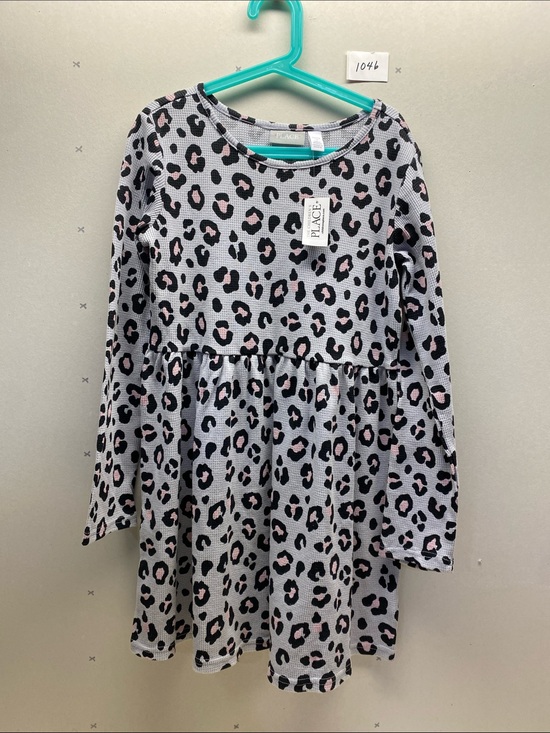 The Children's Place Other - The Children's Place Gray Leopard Print Thermal Long-Sleeve Dress